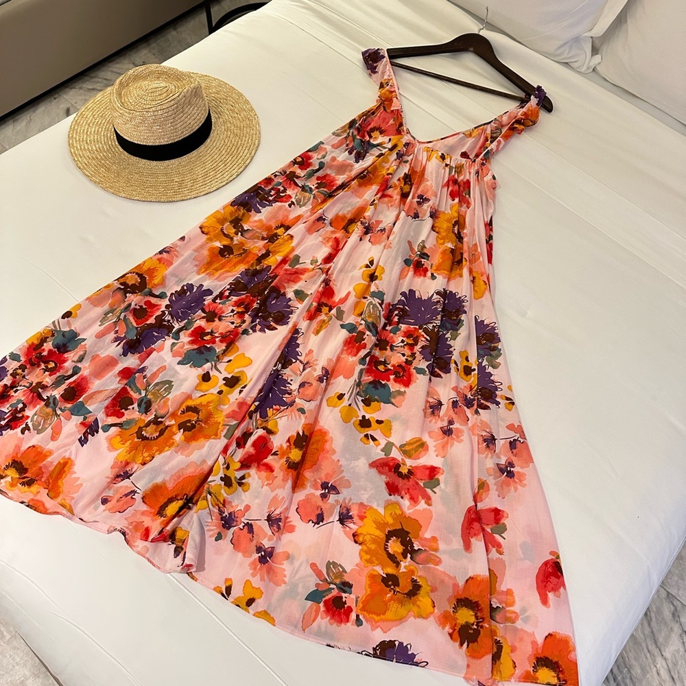 H&M Floral Flounce Trim Ruffle Midi Dress - Picture 5 of 16